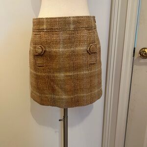 Banana Republic Tan Plaid Mini Skirt